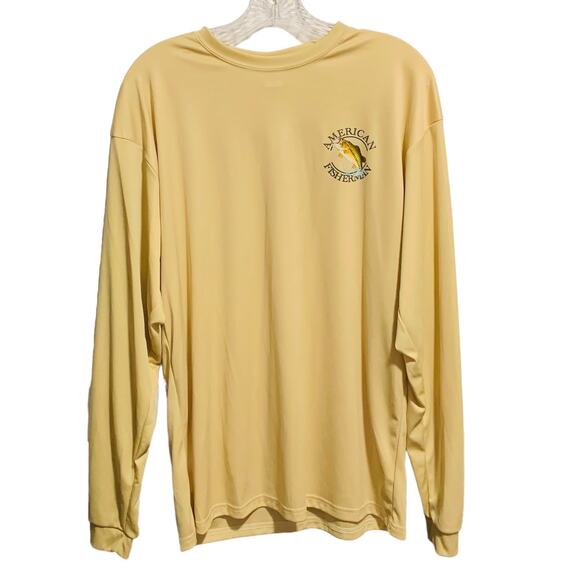 C2 SPORT Size L AMERICAN FISHERMAN Pullover Shirt Fish Graphics Long Sleeve - Picture 2 of 9